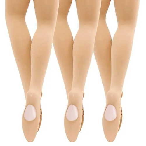 40D Convertible Girls' Dance Tights, 3 Pairs XV, Nude