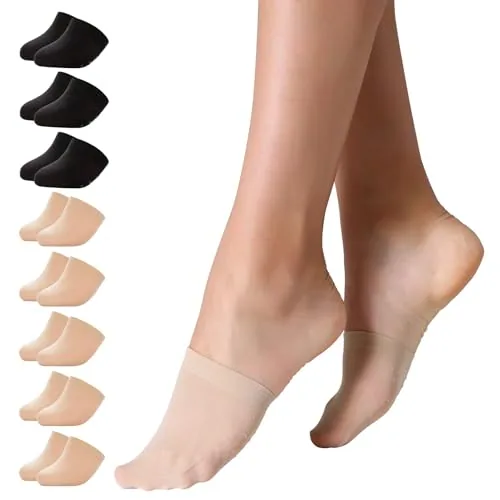 Toe Toppers, 8 Pairs, Nude + Black