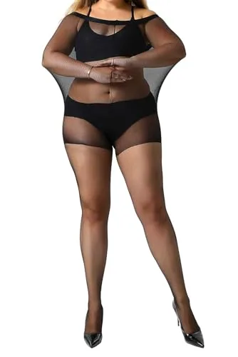 Plus-Size Control-Top Pantyhose, 2 Pairs IV, Black
