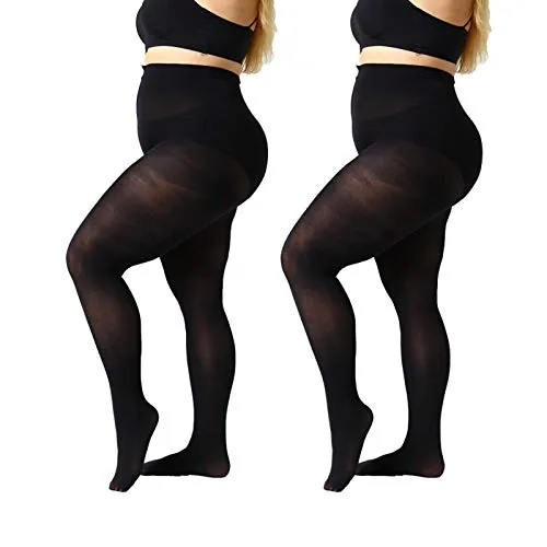 Plus-Size Sheer Pantyhose, Black