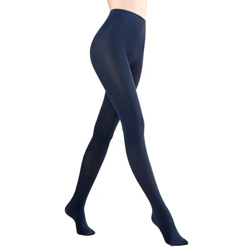 70D High-Waist Opaque Tights III, Navy Blue