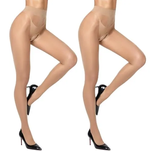 30D Sheer-to-Waist Thigh Highs, Natural Nude