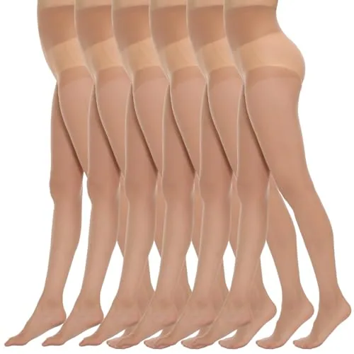 20D High-Waist Sheer Pantyhose, Natural Nude