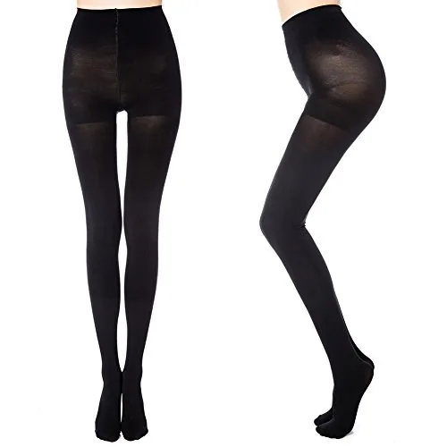 70D Control-Top Opaque Tights, 6 Pairs III, Black