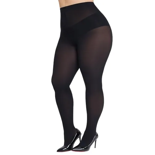 Plus-Size 70D Opaque Tights, Black