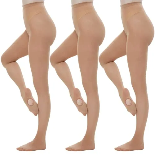 40D Convertible Dance Tights, 3 Pairs, Sjus-light Suntan
