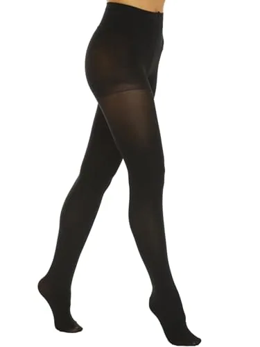 Control-Top Opaque Tights, Black