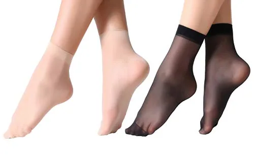 Ankle Socks, 12 Pairs V, Nude / Black