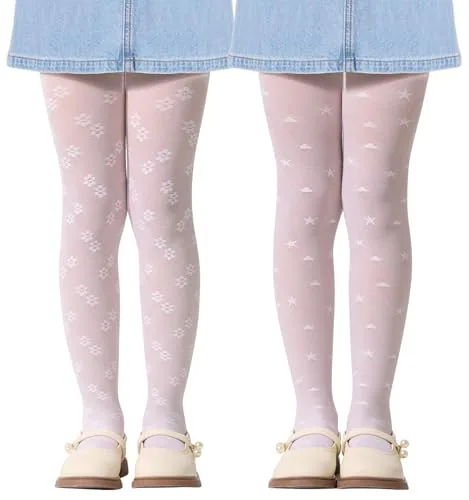 Girls' Fishnet Tights, Star Cloud / Flower
