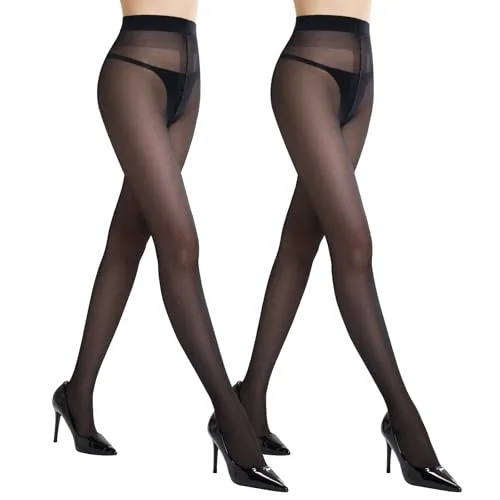 40D Sheer-to-Waist Semi-opaque Tights, Black