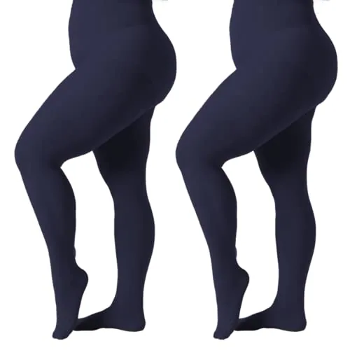 Plus-Size Sheer Pantyhose, Navy Blue
